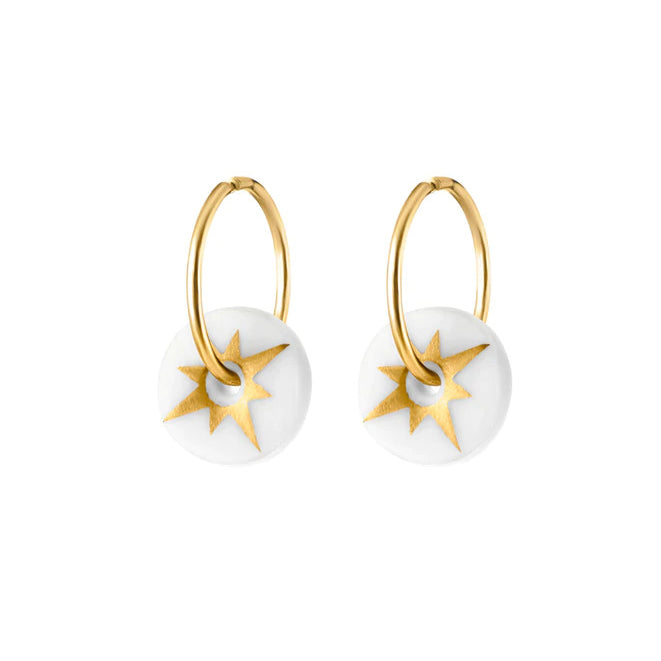 Matt Gold Star Earrings by One & Eight