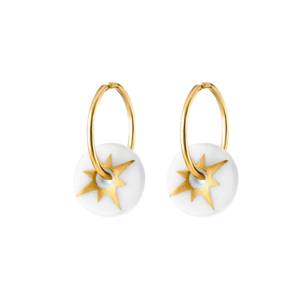 Matt Gold Star Earrings by One & Eight