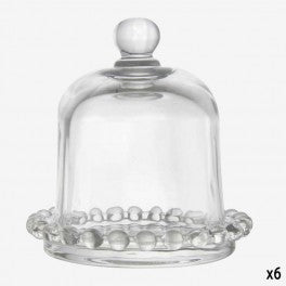 Round Bobble Glass Butter Dish