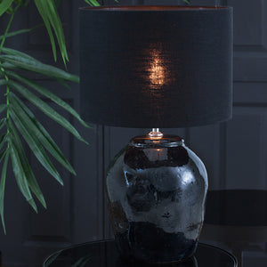 Dark Blue Ceramic Lamp Base Plus Shade