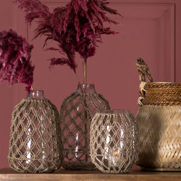 Glass Vase with Jute