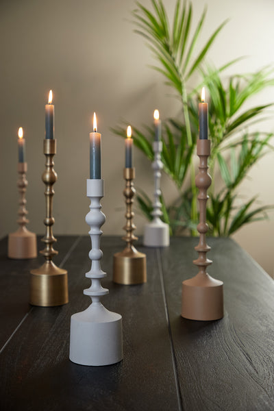 Small Light Grey Candle Holder