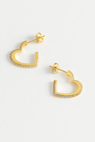 Gold Plated Open Heart Hoops by Estella Bartlett