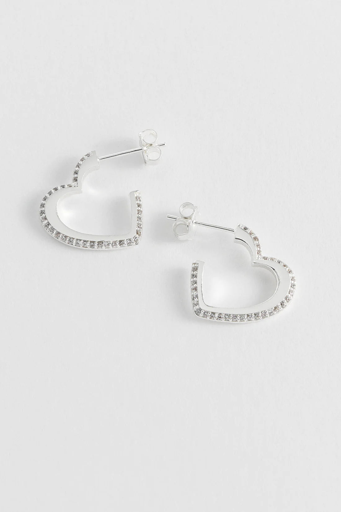 Silver Plated Open Heart Hoops by Estella Bartlett