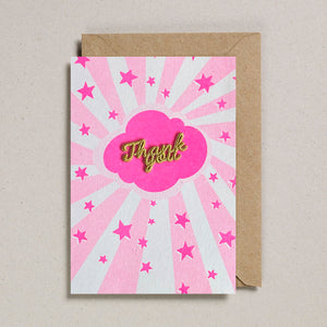 Pink Sunshine Thank You Card by Petra Boase