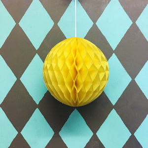 Yellow Paper Ball Decoration by Petra Boase