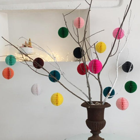Paper Pom Pom decorations multi colours