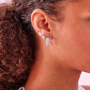 Silver Plated Beaded Texture Hoop Earrings Earrings by Estella Bartlett