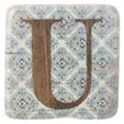 Ceramic Vintage Style Alphabet Coasters