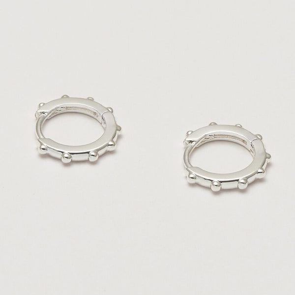 Silver Plated Granulated Huggie Earrings by Estella Bartlett