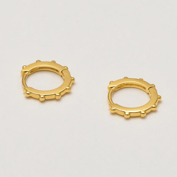 Gold Plated Granulated Huggie Earrings by Estella Bartlett