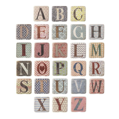 Vintage Style Ceramic Alphabet Coasters