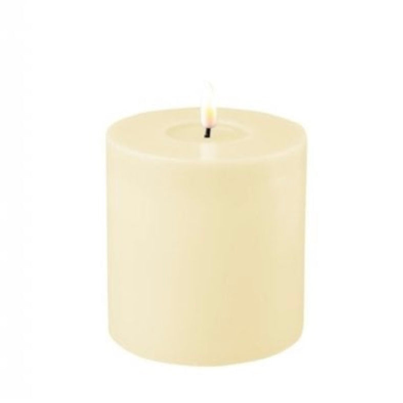 Cream LED Candle 10cm x 10cm By Deluxe