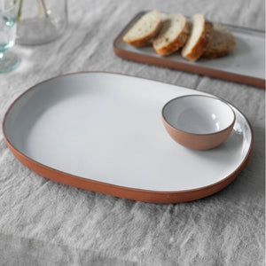 Oval White Stoneware Platter