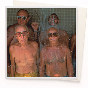 Old Men In Shower Card By U Studio