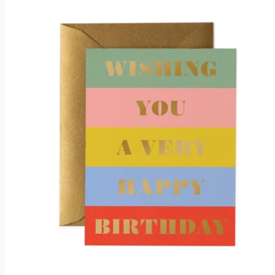 Pastel Colour Block Birthday Wishes by Rifle Cards
